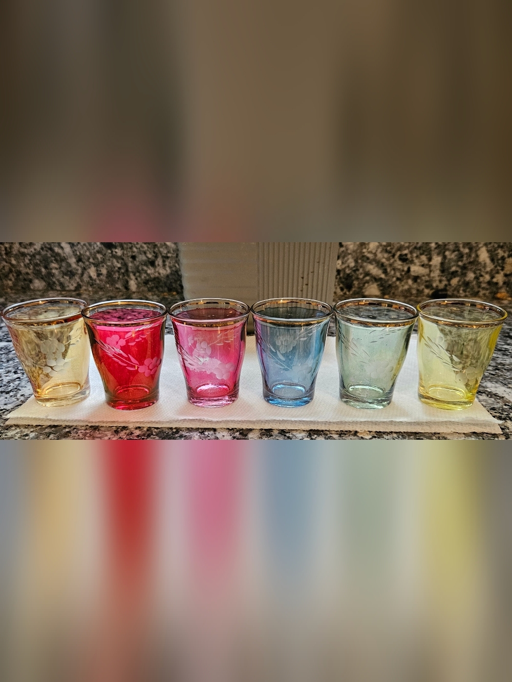 6 Italian Cut To Clear Shot Glassed